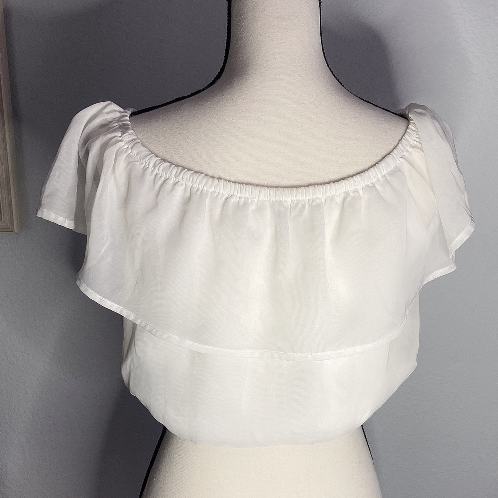 White Cropped Fringed Shirt - Picture 5 of 7
